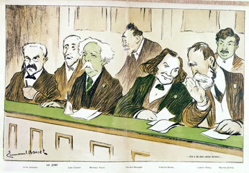 Karykatura Gabriela Faure (1845-1924) przewodniczącego Jury Konserwatorium, z „L